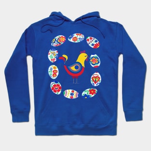 Easter eggs around rooster Hoodie